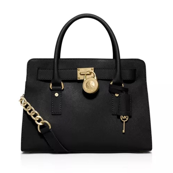 Michael Kors Handbags - MICHAEL Michael Kors Hamilton Large East/West Satchel Gold Hardware